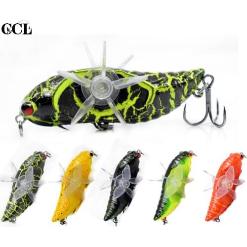 CCLTBA Towater Cicada Lures 7.5cm 15.5g Rotational Double Wings Artificial Bait Floating Wobbler Insect Fishing Tackle