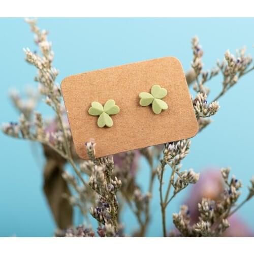 Plant series three small leaf multicolor ceramic small earrings Fashion Gift Ear Studs Jewelry Wholesale For Women Girl #LY203