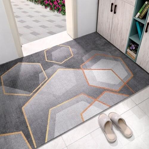 Gray Checkered Welcome Mat Rubber Doormat Washable Non-slip Rug for Hallway Resist Dirt Trapper Rugs Carpet Entryway Mat