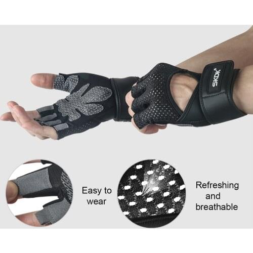 Fitness Sports weigtlifting Gloves Wrist Pressure Sweat-absorbent Non-slip Hand Protection Horizontal Bar Riding weight training
