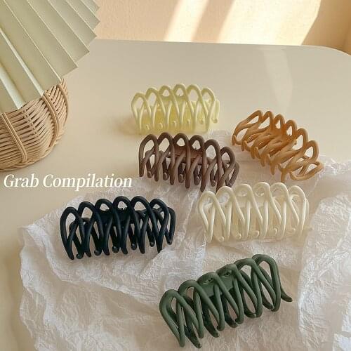 Textured Frosted Catch Clip Summer Novel Temperament Hair Catch Retro Sweet Lazy Back Head Hair Clip