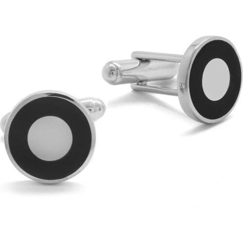 Tesbihane Black Enamel Eye Design 925 Sterling Silver Cufflink