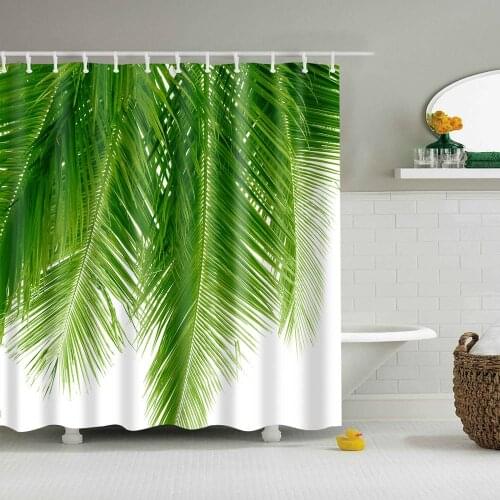 Dafield Tropical Shower Curtain Forest Plants Artificial Leaves Palm Trees Bathroom Print Leaf