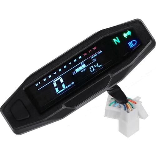 Universal 12V Boat Motorcycle Instrument Refitting Speedometer Odometer RPM Fuel Meter Backlit LCD Digital Gauge for Caravan