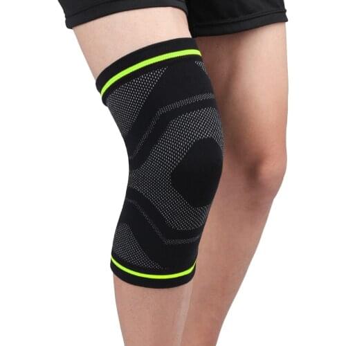 1pc Breathable Knit Knee Pad Compression Leg Sleeve Support Bandage Protector For Running Jogging Hiking Football