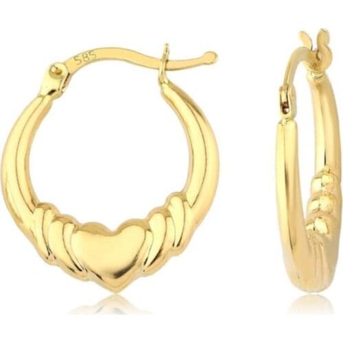14 karat Gold Ring Earrings (Diameter: 1.60cm) For Women Extraordinary Earrings Jewelry