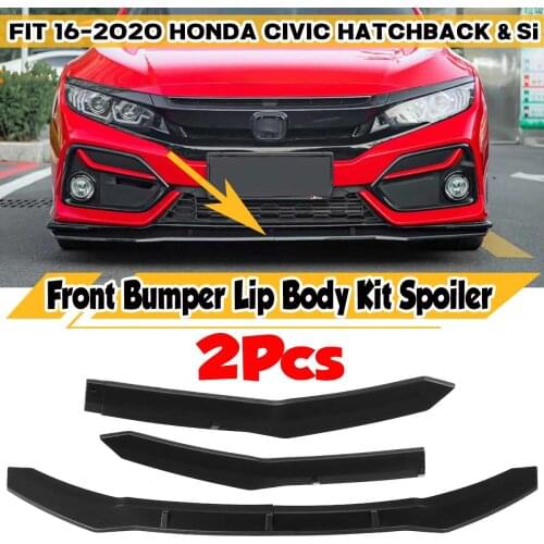 2PCS Car Front Bumper Splitter Lip Diffuser Spoiler Cover Body Kit Deflector Lips For Honda For Civic Hatchback & Si 2016-2020