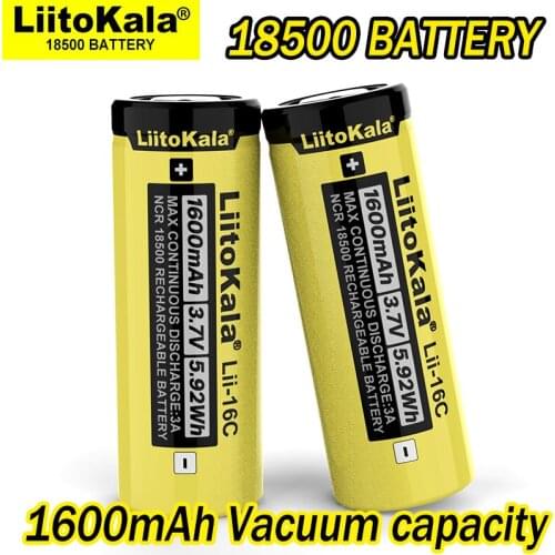 2020 LiitoKala Lii-16C 18500 1600mAh 3.7V rechargeable battery Recarregavel lithium-ion battery for LED flashlight