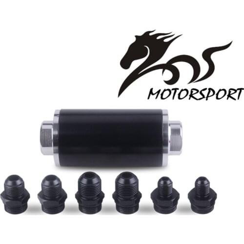 58MM Universal Fuel filter with 2pcs AN6/AN8/AN10 adaptor fittings with 100micron steel element