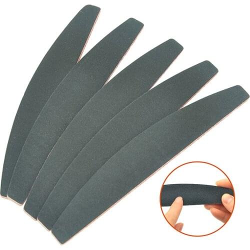 7Pcs Nail Files For Manicure 100/180 Strong Thick Sandpaper Sanding Nails File Buffs Buffing Black Boat Nail Care Tools HE0016