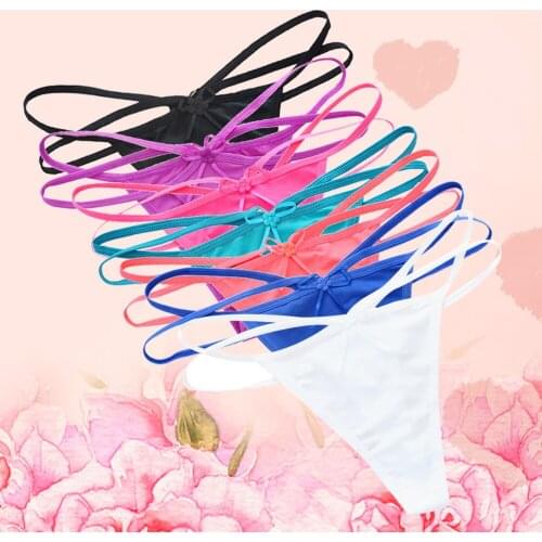 7PC Women Seamless Lingerie Sexy Panties For Ladies G-string Thongs Panties Solid Color G-String Knickers Underwear Briefs 2020
