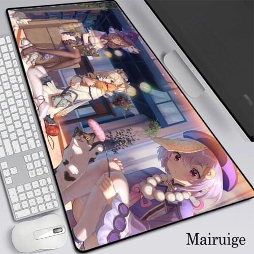 Genshin Impact Anime Mouse Pad Gaming Accessories Computer Keyboard Pad XXL Large Lockedge Gamer Mousepad Notebook PC Desk Mat