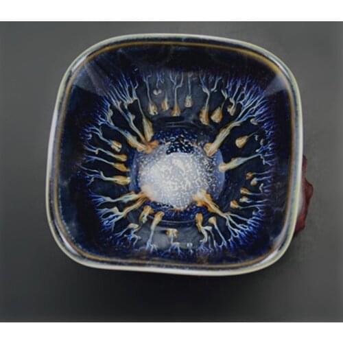 Antique porcelain tea cup glaze oil drop glaze tea bowl retro ceramics Kiln changing Tianmu glaze teacup