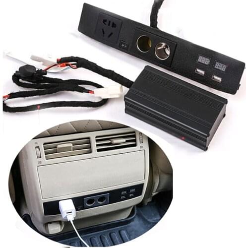 Car indoor Rear Sear Multifuction USB Charger Cigarette lighter Car Charger accessories For Toyota Land Cruiser 200 2008-2020