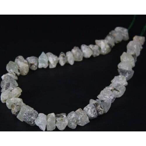 15.5"/strand Freeform Prehnites Raw Nugget Chips Loose Beads,Natural Green Quartz Gems Stone Roug Gravel Pendant Jewelry Making
