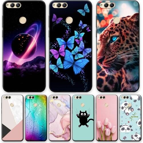 For Honor 7X Case Soft Phone Case For Honor 7X Silicone Shockproof Back Cover For Huawei Honor 7X Animal Cool Cover on 7X Bumper