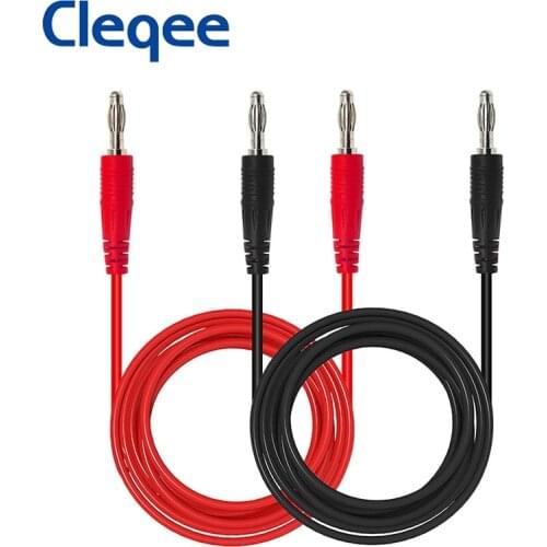 Cleqee P1041 2PCS Dual 4mm Banana Plug Copper Multimeter Test Leads Soft Test Cable for Electrical Testing 1M wire 1000V 15A