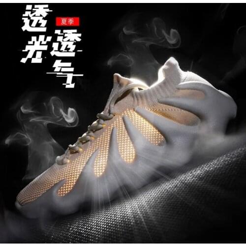 Mens Shoes 2021 New Casual Couple Comfortable Shoes Mens Trendy Shoes Summer Flying Woven Volcanic Bottom Sports Shoes Men