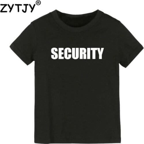 SECURITY Letters Print Kids tshirt Boy Girl t shirt For Children Toddler Clothes Funny Top Tees Drop Ship Y-51