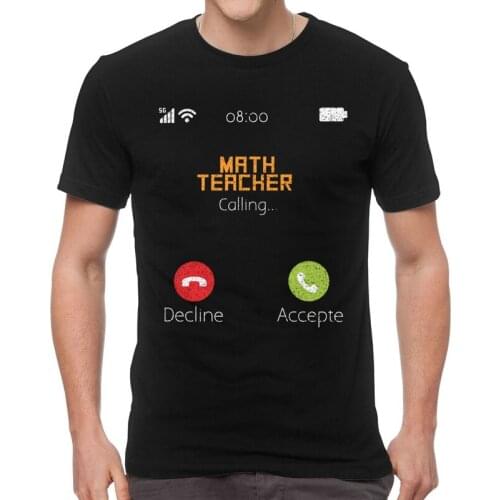 Math Teacher Calling Vintage Phone Funny T-Shirt Men Graphic T Shirt Short Sleeve Science Physics Tshirt Cotton Tee Top Clothing