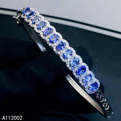 KJJEAXCMY fine jewelry natural Tanzanite 925 sterling silver new women hand bracelet wristband support test popular