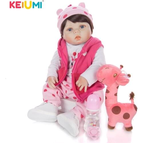 KEIUMI 57cm Hot Sale Boneca Reborn Doll Reborn Vinyl Silicone Handmade Ethnic Doll Menina Lifelike Kids Playmates Birthday Gifts