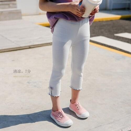 Kids Leggings Girls Children Capri Legging Clothing Cotton Pants Stretch Summer Trousers 3 4 5 6 7 8 Years