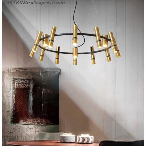 Modern brozen Spotlight Chandelier Lighting Nordic Designer Chandeliers Ceiling for Living Room Bedroom shop LED hang lamp