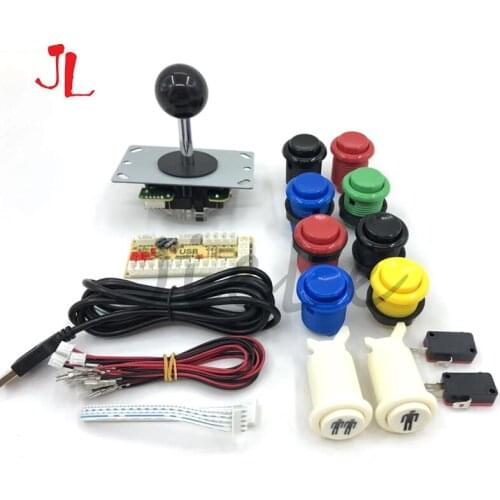 Arcade DIY KIT 5 pin SANWA Joystick HAPP Type COIN 1 Player Push Button With Micro Switch And Zero delay encoder For PC