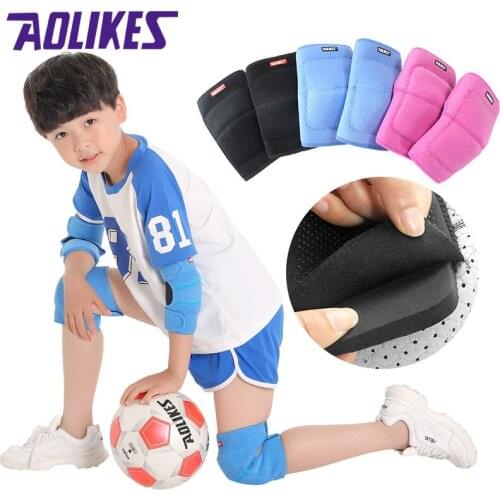 2Pcs/Lot Childrens Outdoor Sports Thicken Sponge Knee Protection Support Football Ski Dance Joint Protector Knee Sleeve