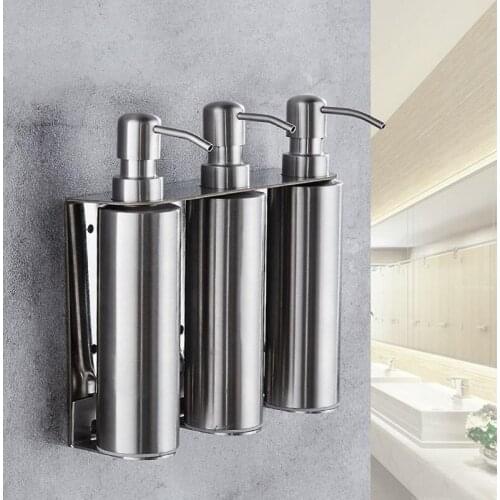 Soap Dispenser Wall mounted bathroom Hand Liquid Soap Dispensers/kitchen soap dispenser 304 Stainless Steel Shampoo bottles
