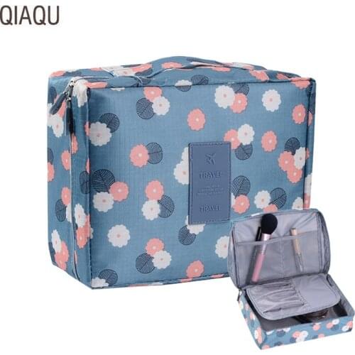 QIAQU Man Women Makeup bag nylon Cosmetic bag beauty Case Make Up Organizer Toiletry bag kits Storage Travel Zipper Wash pouch