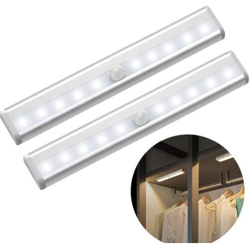 Motion Sensor Night Light Potable 10 LED Closet Lights Battery Powered Wireless Cabinet IR Infrared Motion Detector Wall Lamp