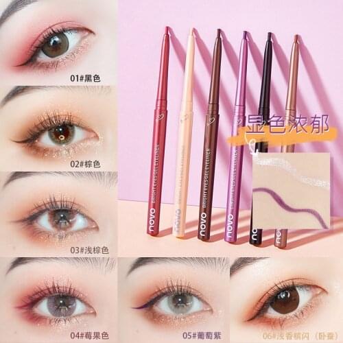 Novo slim eyeliner pencil One stroke shaping smooth eyeliner gel cream long lasting waterproof purple red white eyeliner BN265