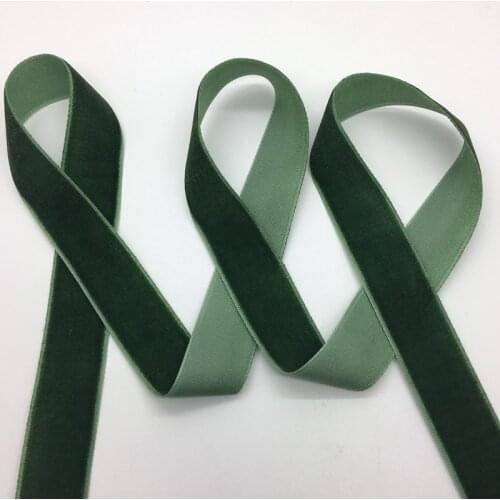 3 yards/lot 3/4"(20mm)Wide Army green Velvet Ribbon Headband Clips Bow Wedding Decoration