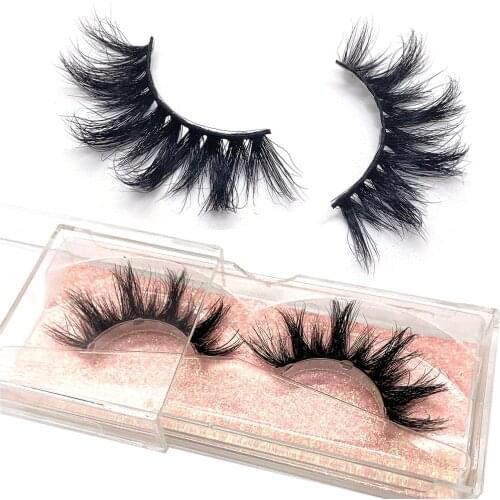 21mm Mink Eyelashes Q Type Makeup Girls Favorite Natural Fluffy Thick Lashes Packaging Faux Cils Eyelash Brush Handmade Pink