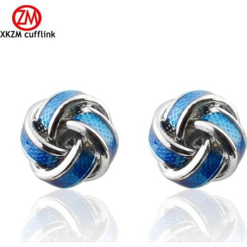 Luxury Men Blue twist knot Cufflinks High Quality Lawyer Groom Wedding Cufflinks For Mens Shirt Cuff Links French Jewelry