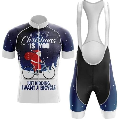 Christmas 2021 Christmas Old Man Mens Cycling Kit Professional Cycling Clothing Quick Dry Summer Short-sleeved Cycling Shirt
