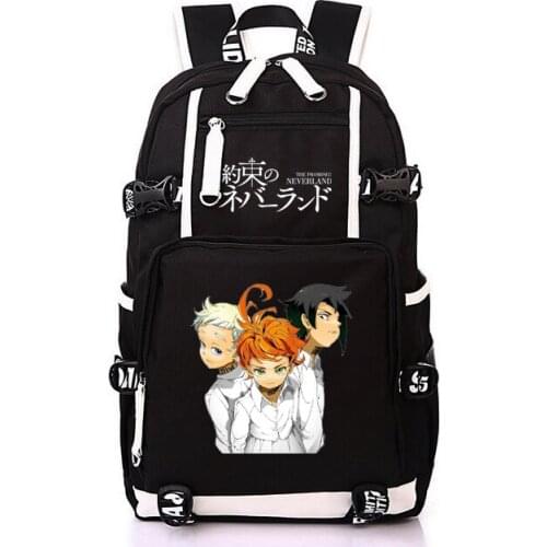 Anime The Promised Neverland Printing Laptop Student School Shoulder Bag Backpack Satchel Rucksack Knapsack Teenager Travel Gift