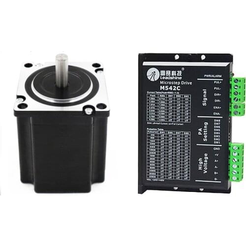 Leadshine 60CM22X NEMA 24 stepper motor with 2.2N.m 4 wires shaft size 8 mm+Driver M542C Max 50 VDC 4.2A