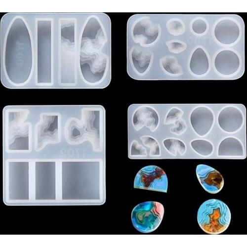 Silicone Casting Mold for DIY Resin Jewelry Pendants 4 Style Resin Silicone Mold Tools for Clay Epoxy Resin Mould Wholesale