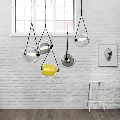 Nordic Colorful Glass Led Pendant Light Modern Fashion Czech Capsule Design Restaurant Kitchen Hanging lamp Bar Bedroom Fixtures