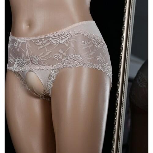 Plus Size Man Lace Mesh Briefs Bacteriostasis Bottom Crotch Underwear Transparent Underpant U Convex Bag Breathable Gay Panties