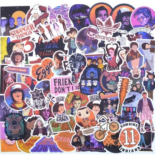 100 PCS Very Stranger Things Stickers Pack . For kids Boys On The Laptop Fridge Phone Skateboard Luggage Movie Stanger Sticker