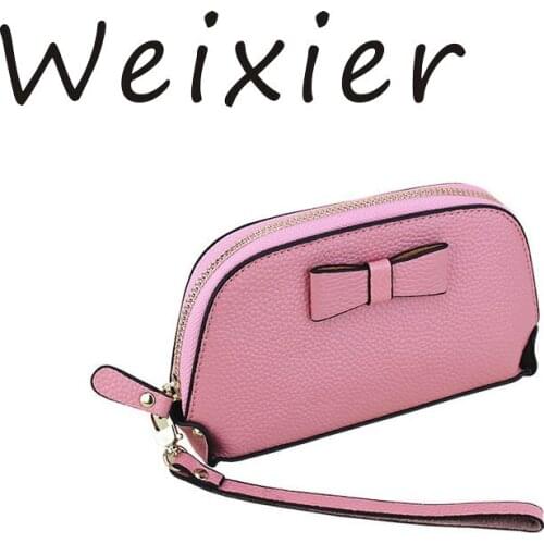 Weixier 2019 Fashion Wallets Women Bow tie ornament Female Long Clutch Brand Money Clip Lady Phone Pocket Clutch Bag AA-31