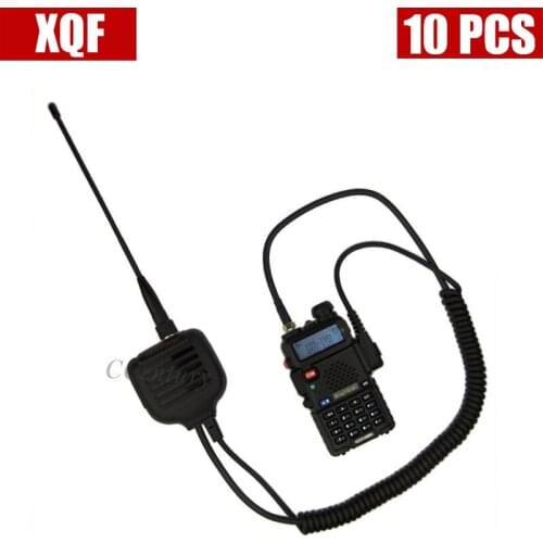 XQF 10PCS BAOFENG Speaker Microphone for Ham Two Way Radio Walkie Talkie UV5R GT3 888s with antenna