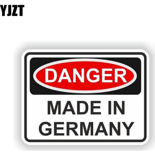 YJZT 13.2CM*9.6CM Warning MADE IN GERMANY DANGER Decal Motorcycle Car Sticker Car Accessories 6-1936