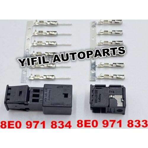 1pcs/lot Tyco AMP TE 6 Pin/Way Female or Male Connector Plug For VW Audi Anti-glare Rearview Mirror 8E0 971 833/8E0 971 834