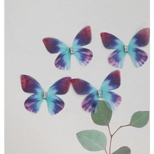 10 PCS 30x40mm Snow Gauze Enchanting Butterfly Earring Accessories DIY Jewelry Findings Wholesale Supply