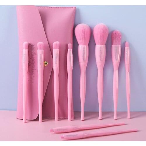 10 Pcs Candy Color Makeup Brushes Set Liquid Foundation Eyebrows Eye Shadow Blush Makeup Tools Makeup Brushes New 2021